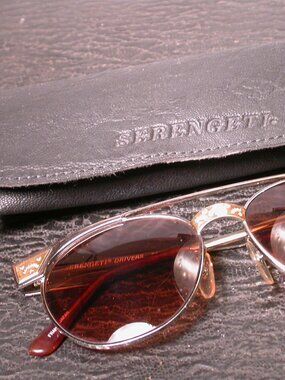 Serengeti Ornate 5294L Gold and Silver Shades Sunglasses Made in Japan CLEAN